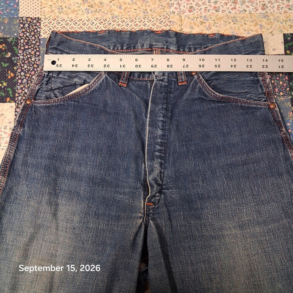 True Vintage Washington Dee Cee Carpenter Jeans Mens 28x32 Prentice Zip USA 60s - Picture 8 of 12